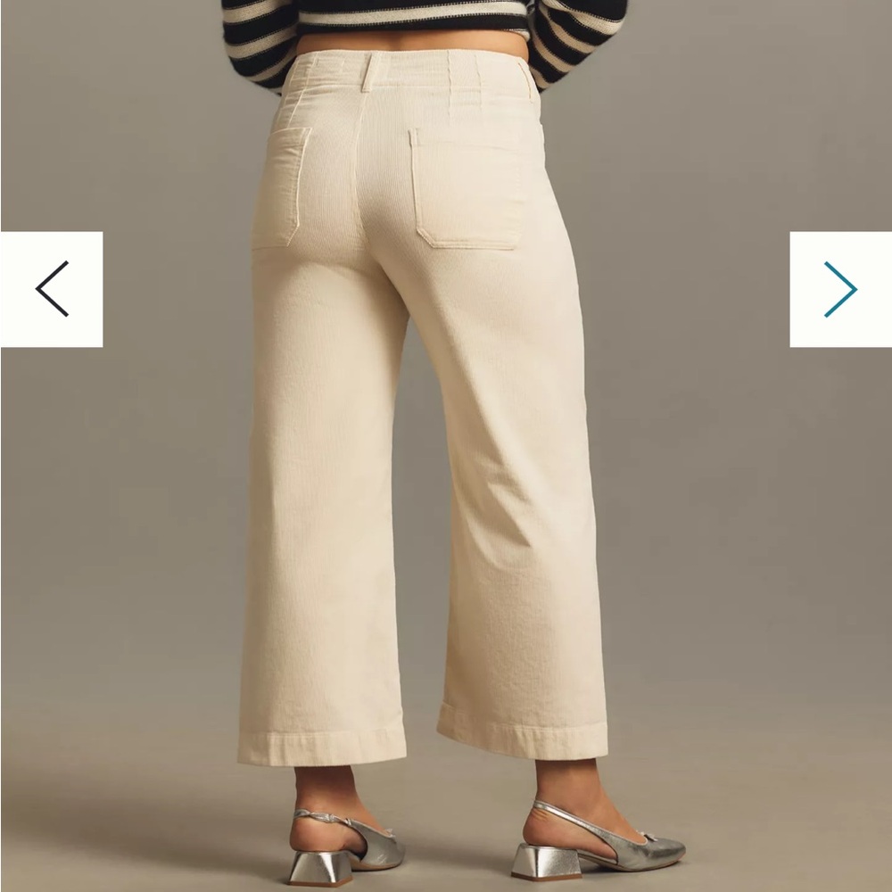 Anthropologie Maeve Colette Corduroy Crop Wide-Leg Pants - Picture 3 of 8